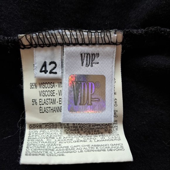 VDP Women's Italian Poker Black Dress with Crystals Size 42 / S - Picture 11 of 12